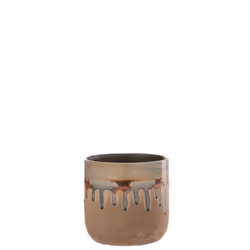 J-Line cache-pot Goutte - céramique  - beige/gris - small - Ø 15.00 cm