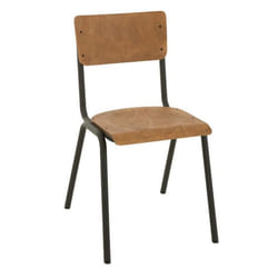 Chaise Vintage en Bois Mauricio 82cm Marron