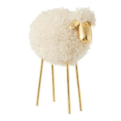 Statuette Déco Design Mouton 33cm Blanc & Or