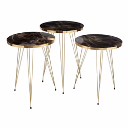 Lot de 3 Tables dAppoint Lottie 56cm Noir