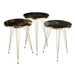 Lot de 3 Tables dAppoint Lottie 56cm Noir