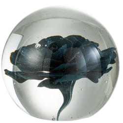 Presse papier - J-LINE - Fleur bleue - Verre - 8 cm - Design élégant