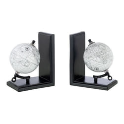 Serre-livres globes terrestres avec socle en bois