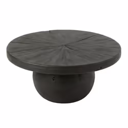 Table Basse Ronde en Bois Shanil 80cm Noir