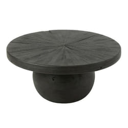 Table Basse Ronde en Bois Shanil 80cm Noir