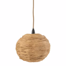 Lampe Suspension Boule Feuille 25cm Naturel