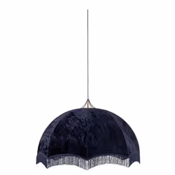 Lampe Suspension Velours 95cm Bleu