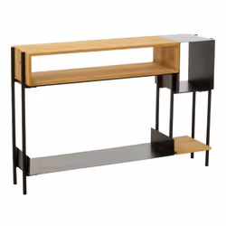 Console en Bois Tina 120cm Noir & Naturel