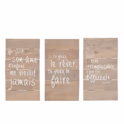 J-Line décoration mural Panneaux Rêve - bois - naturel - 3 pcs