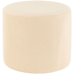J-Line Pouf Velours Cotele Creme
