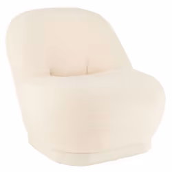 J-Line Pouf Teddy Bouclé Blanc