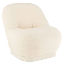 J-Line Pouf Teddy Bouclé Blanc
