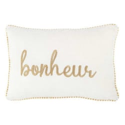 Coussin Déco Bonheur Ellis 30x45cm Blanc