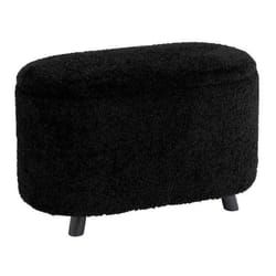 Pouf & Coffre de Rangement Teddy 80cm Noir