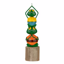 Statuette Déco Grenouille Pyramide 31cm Multicolore