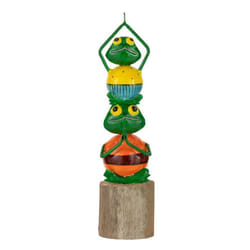 Statuette Déco Grenouille Pyramide 31cm Multicolore