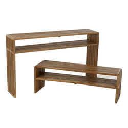 Lot de 2 Consoles en Bois Teck 130cm Naturel