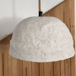 Luminaire vendu électrifié naturel frise bleue avec monture E27 + cordon Cette magnifique suspension en papier mâché naturel ...