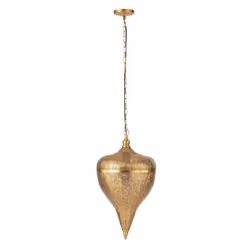 Lampe Suspension en Métal Goutte 57cm Or
