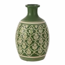 Vase Déco Fleurs 43cm Vert