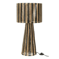 J-Line Lampe Rayures Cordes Metal/Papier Noir/Naturel