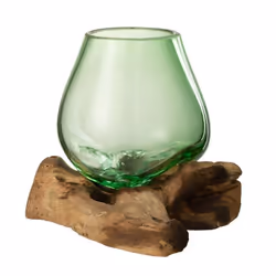 Vase en Verre sur Racine Gamal 17cm Vert