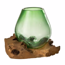 Vase en Verre sur Racine Gamal 19cm Vert