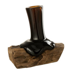 Vase Haut sur Pied Gamal 19cm Marron