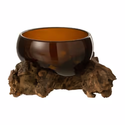 Vase Design sur Pied Gamal 14cm Marron