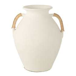 Vase Design Léo 43cm Blanc & Naturel