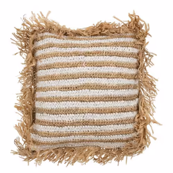 Coussin Déco à Franges Bali 45x45cm Naturel