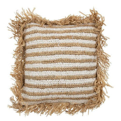 Coussin Déco à Franges Bali 45x45cm Naturel