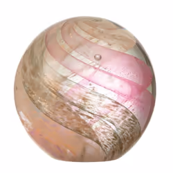 Presse-Papier en Verre Ouragan 12cm Rose & Or