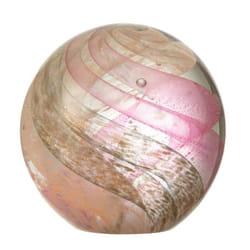 Presse-Papier en Verre Ouragan 12cm Rose & Or