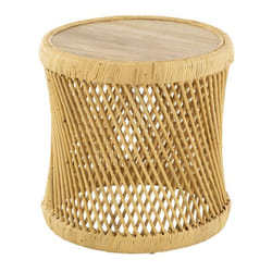 Table dAppoint en Rotin Cylindre 50cm Naturel