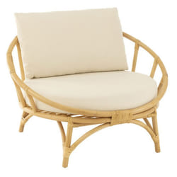 Fauteuil Rond Rotin & Coussin Howard 98cm Naturel
