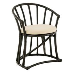 J-Line Chaise+Coussin Rotin/Textile Noir/Blanc