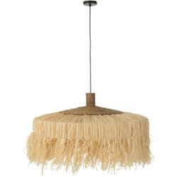 J-Line Lampe Suspendue Rond Raffia Naturel