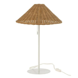 Lampe à Poser en Rotin Preston 50cm Naturel & Blanc