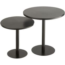 J-Line Set De 2 Table Gigogne Rond Metal Noir