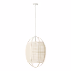 Lampe Suspension en Bambou Ion 37cm Blanc