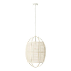 Lampe Suspension en Bambou Ion 37cm Blanc