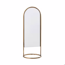 Miroir sur pied à poser 165x165x45 cm en métal doré