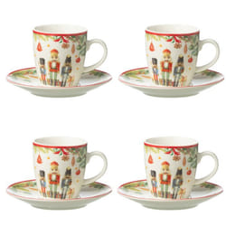 Coffret de 4 tasses à café avec sous tasse casse noisette