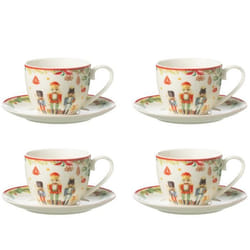 Coffret de tasses à thé - Non spécifié - 4 pièces - Céramique - Blanc - Contenance 220 ml