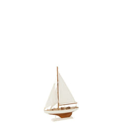 J-Line décoration Bateau à Voiles - bois - naturel/blanc - small