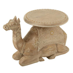 J-Line Table Gigogne Bois De Manguier Naturel/Blanc