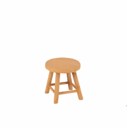 J-Line Tabouret Rond Rotin/Bois De Sapin Naturel