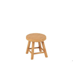 J-Line Tabouret Rond Rotin/Bois De Sapin Naturel