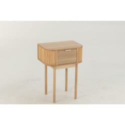 J-Line Table De Chevet Rond Mdf/Bois De Pin Naturel